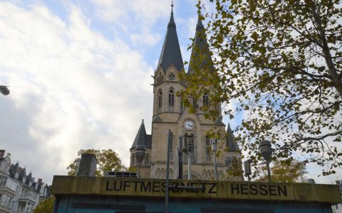 Das Hessische Landesamt für Naturschutz, Umwelt und Geologie betreibt wenige Meter vor der Ringkirche eine Luft-Messstation. Der gemessene Wert der Luftschadstoffe gehört zu den höchsten in ganz Hessen.