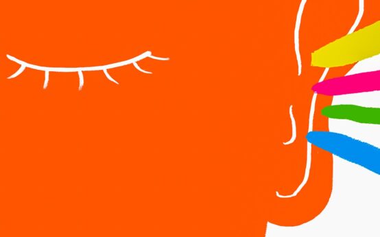 schematische Zeichnung, Auge, Ohr und Musikschall