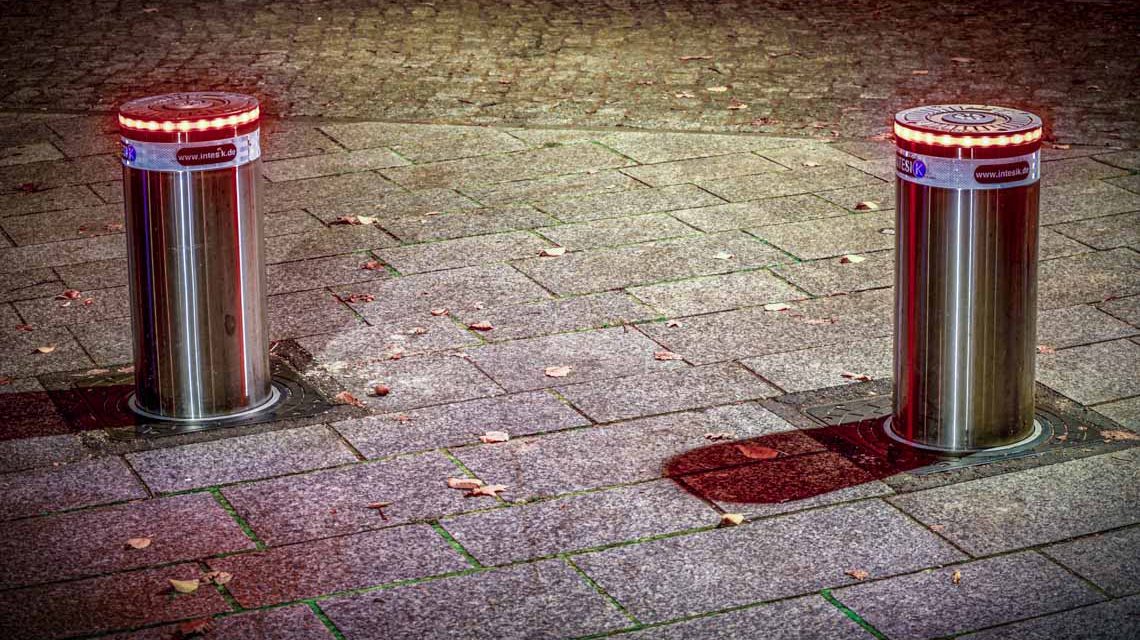 Versenkbare Polier für die Innenstadt