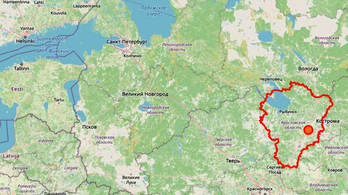 Partnerregion: Karte auf Openstreetmap: Oblast Jaroslawl