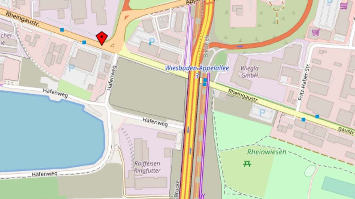 Schiersteiner Brücke, Rheingaustraße in Schierstein, Map