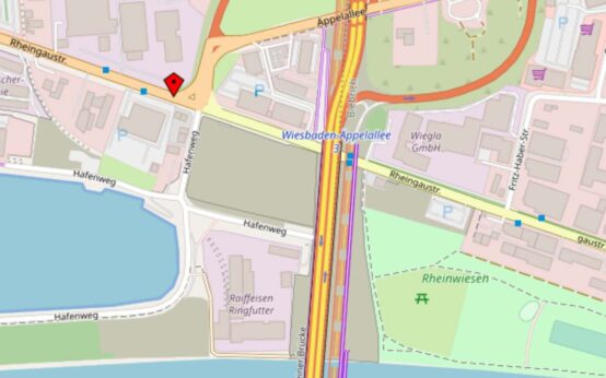 Schiersteiner Brücke, Rheingaustraße in Schierstein, Map