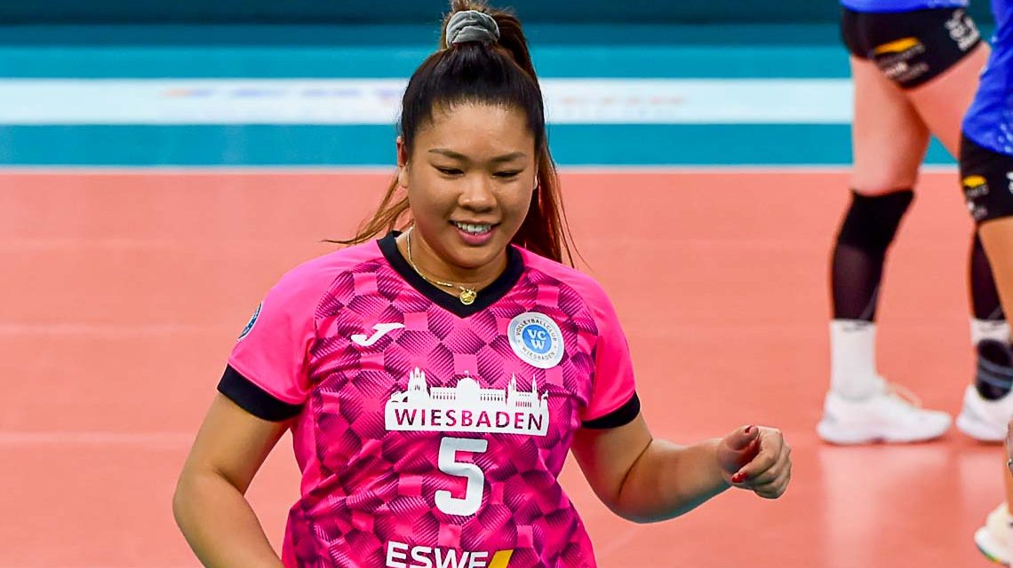 Archivfoto: Volleyball Bundesliga Damen, 2021.2022, 14. Spieltag, VC Wiesbaden USC Münster, 3:1