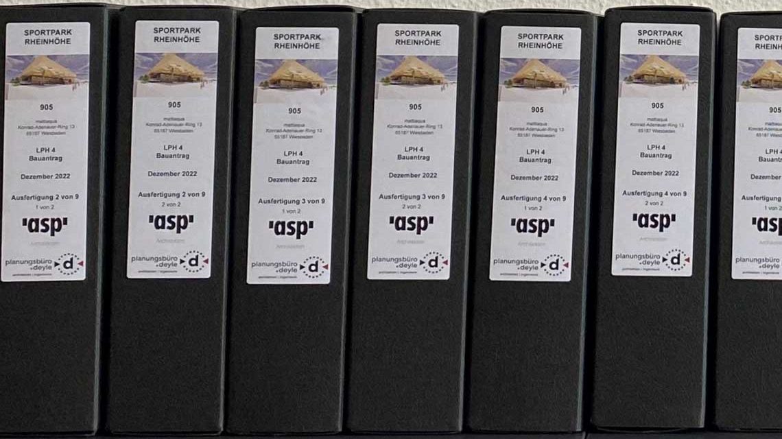 Bauantrag Sportpark Rheinhöhe, Ordnerrücken