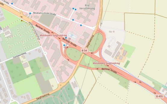 Bauen fürs Trinkwassernetz! Karte auf Openstreet, Ausschnitt Abraham Lincoln Straße