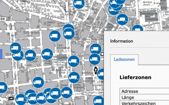 Blick aufs Lieferzonen-Kataster der Stadt: So sieht es aus.