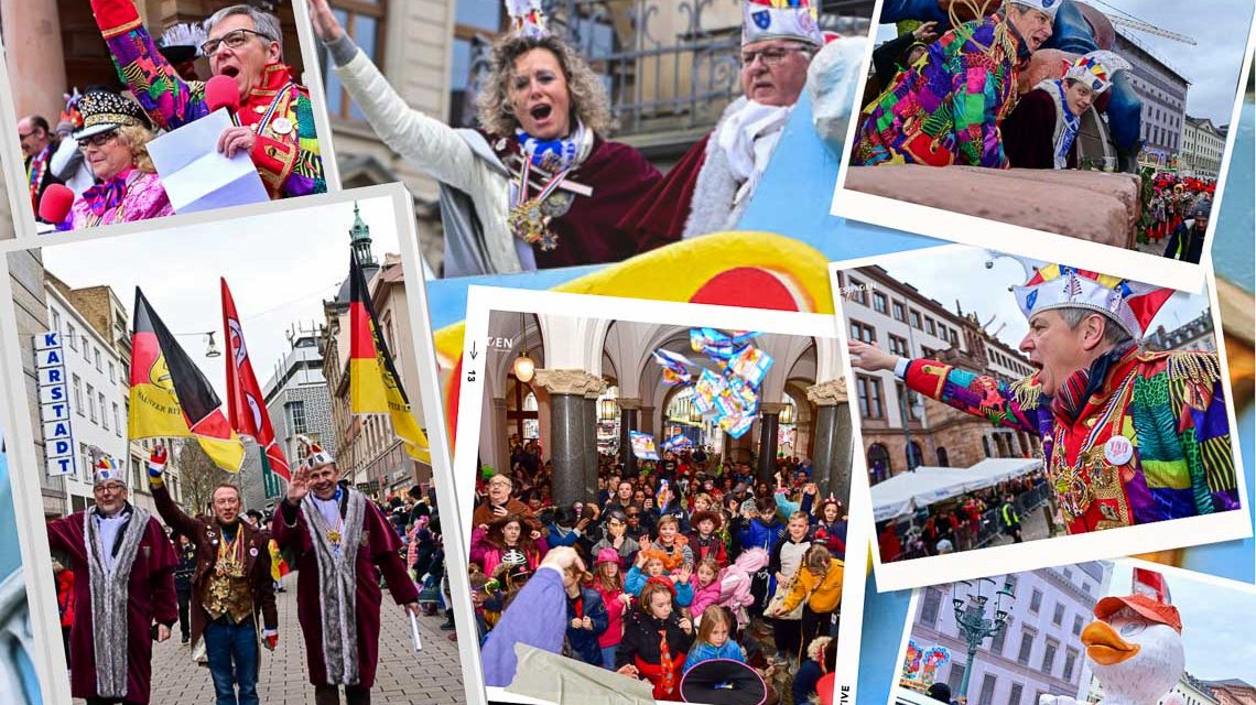 Verschiedene Motive aus den vergangenen Jahren der Wiesbadener Fastnacht.