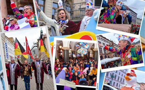 Verschiedene Motive aus den vergangenen Jahren der Wiesbadener Fastnacht.