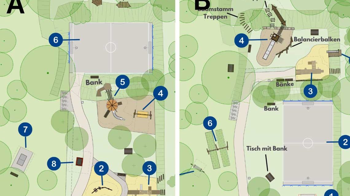 Entwürfe für die Spielplatz Rudolf-Vogt-Straße.