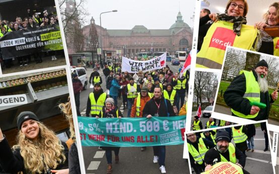 ver.di legt Wiesbaden lahm. Mitarbeiter aus vielen Bereichen streiken.