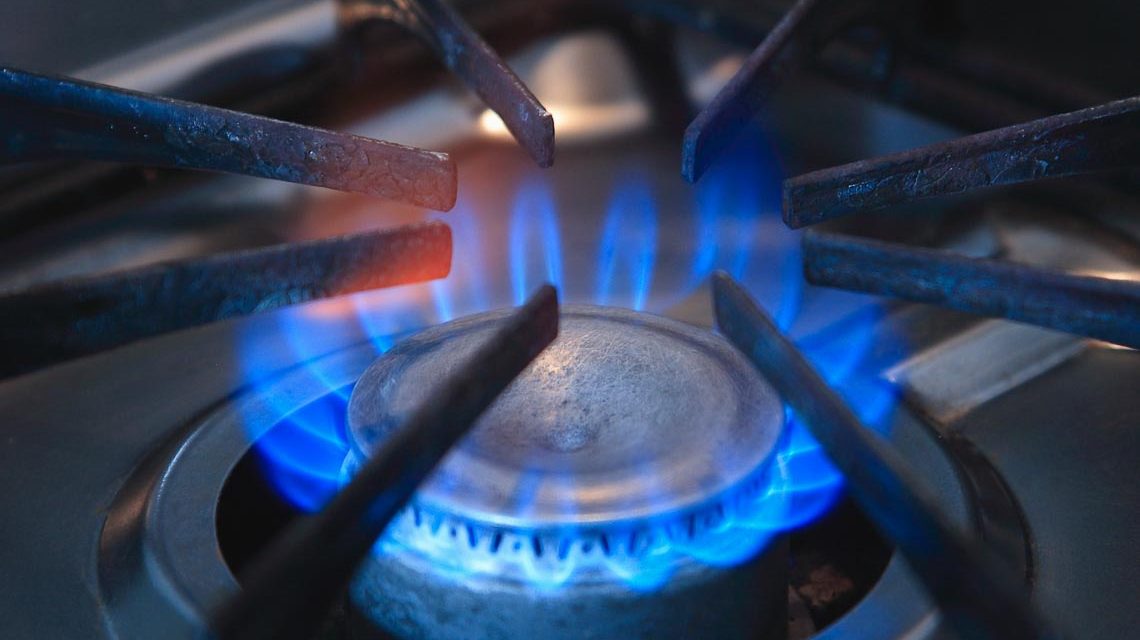 Gasherd, Gasflamme brennt