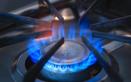 Gasherd, Gasflamme brennt
