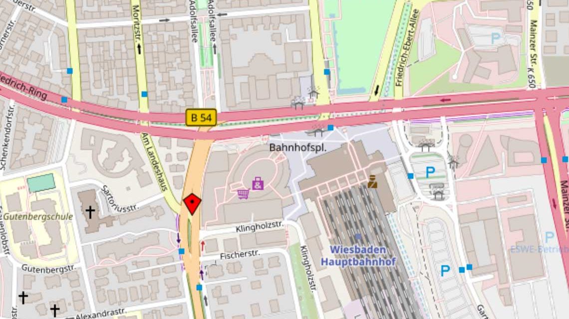 Karte zeigt Straße: Am Landeshaushalt in Wiesbaden