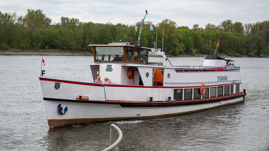 Tamara in der Anfahrt auf den Anleger in Biebrich