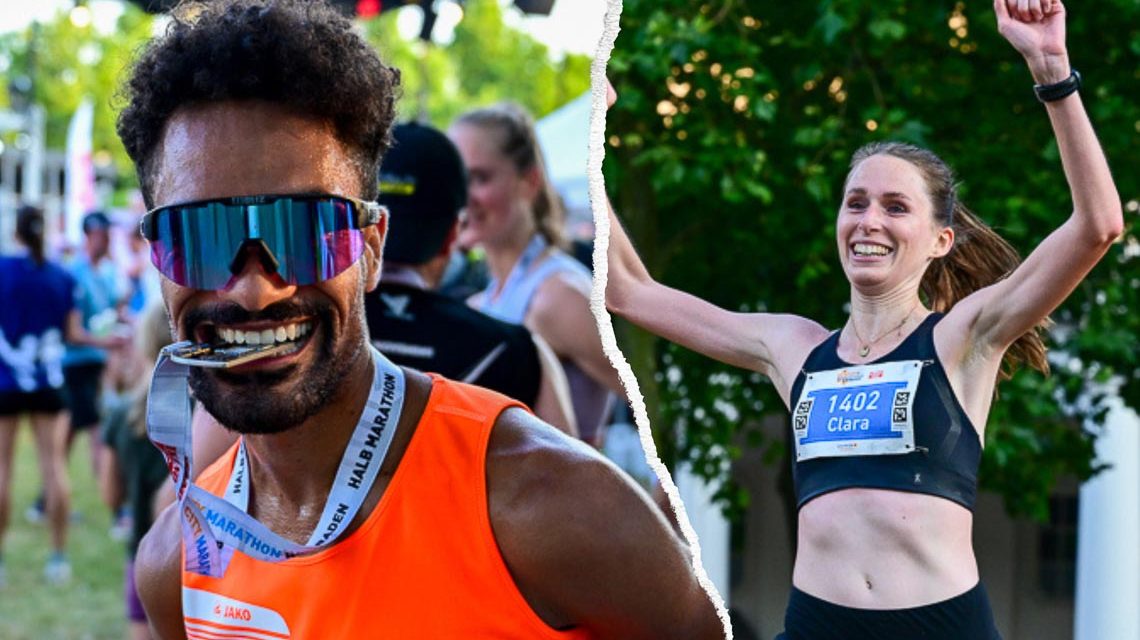 Enoque Buchegger und Clara Bormann, die beste Frau und der beste Mann auf der Halbmarathon-Distanz