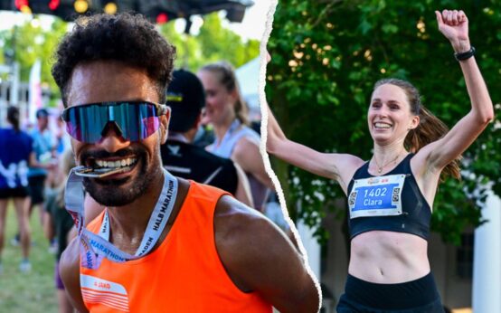 Enoque Buchegger und Clara Bormann, die beste Frau und der beste Mann auf der Halbmarathon-Distanz