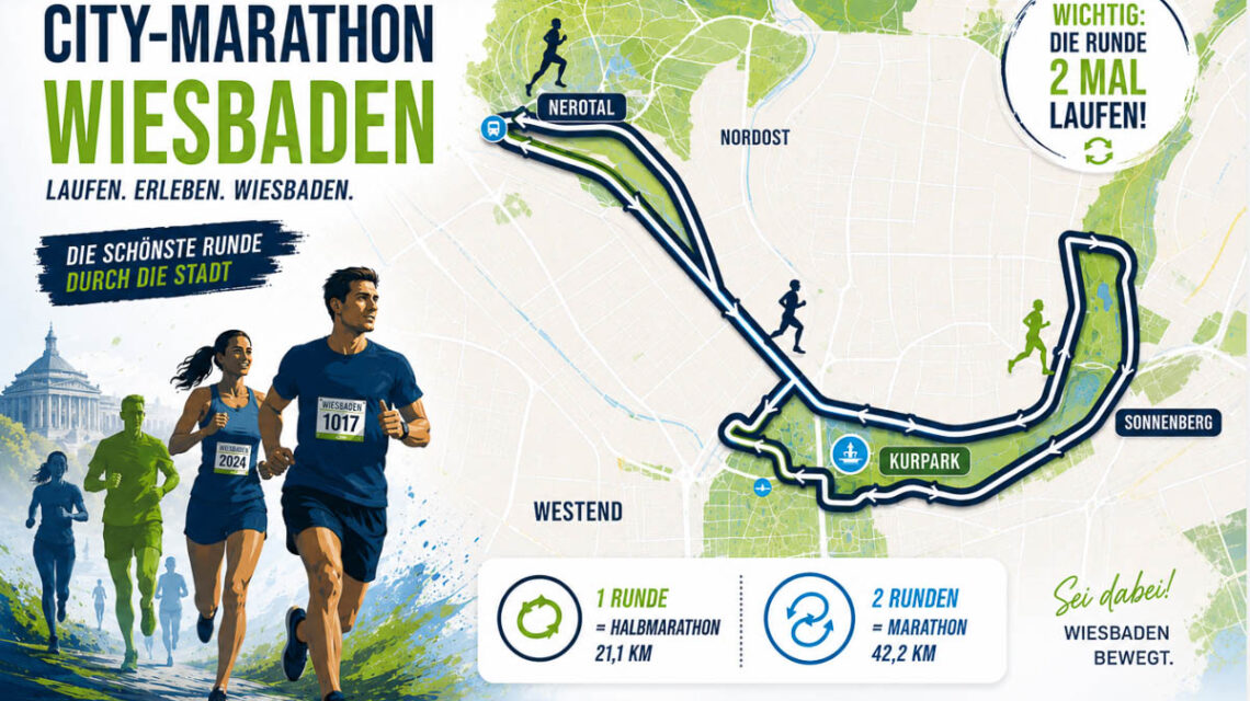 Läufer statt Autos: Beim City Marathon werden am Samstag zahlreiche Straßen in der Wiesbadener Innenstadt zeitweise gesperrt.