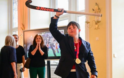 Rathausempfang für Goldmedaillengewinnerin Chloé Beloin