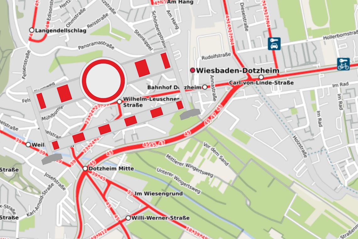 Umleitung von Buslinien: Wiesbadener Straße - Wiesbaden lebt
