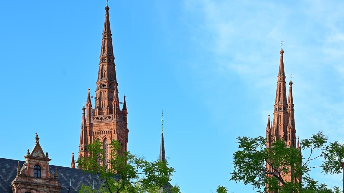 Marktkirche vom Dern'schen Gelände aus aufgenommen.