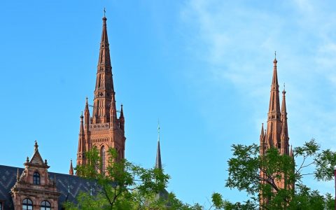 Marktkirche vom Dern'schen Gelände aus aufgenommen.