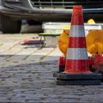 Baustelle, Wasserrohrburch, Verkehr, Pestalozzistraße