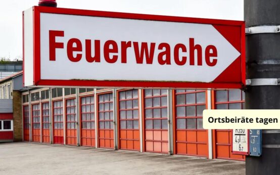 Feuerwache 1, Ausfahrt und Schild