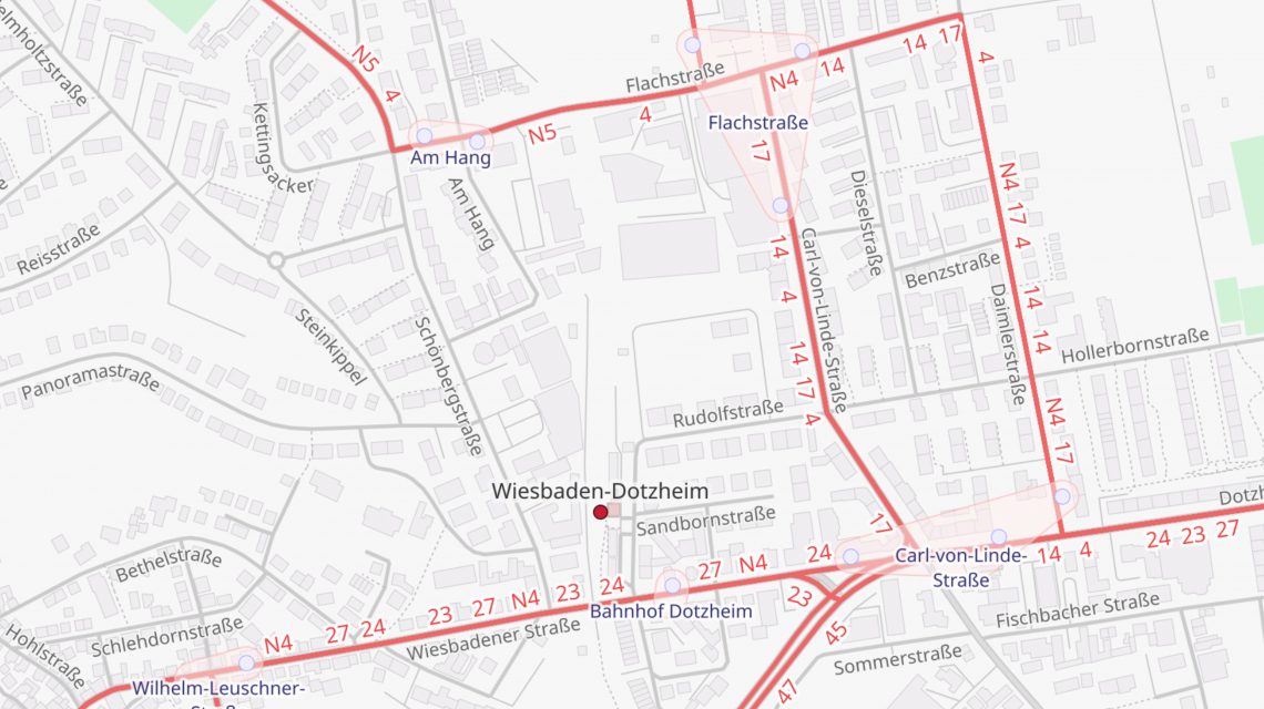 Karte zeigt Carl-von-Linde-Straße in Dotzheim.