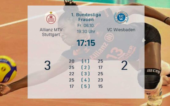 1. Volleyball Bundesliga, 1. Spieltag, Allianz MTV Stuttgart - VC Wiesbaden, 3:2