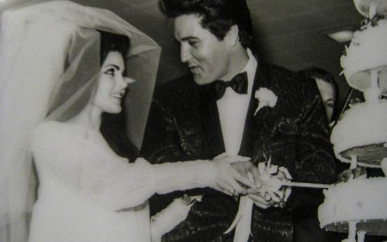 Elvis and Priscilla Presley, Aladdin, 1967 – The look on her face was worth the 2-hour trip to the Vegas Hilton.