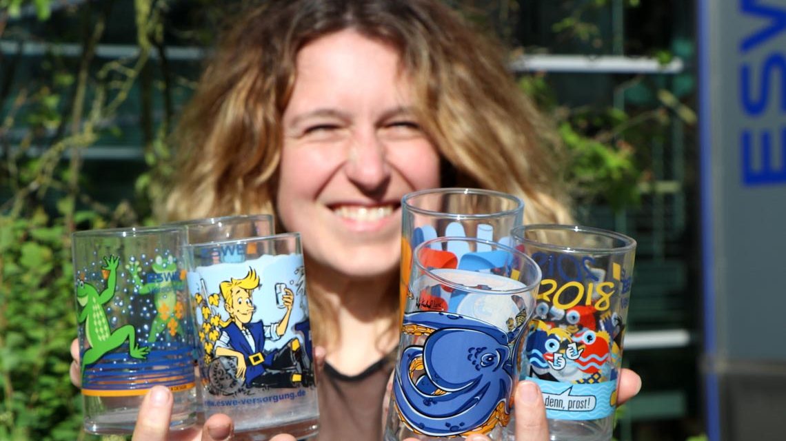 Verschiedene Motive des ESWE Wasserglas.