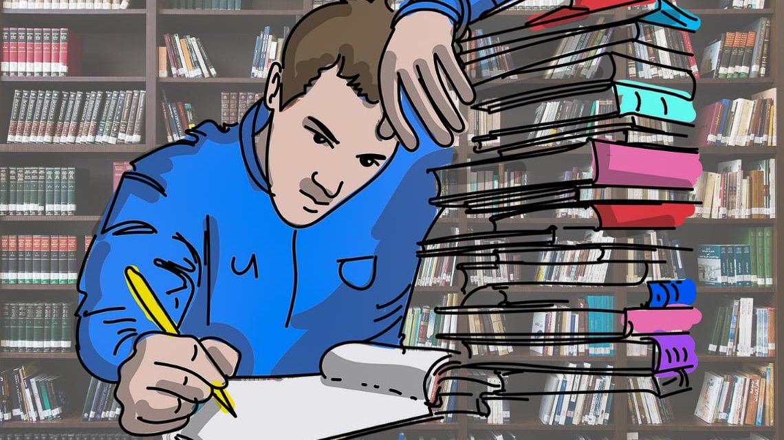 Student oder Schüler erst für seine Abschlussprüfung.