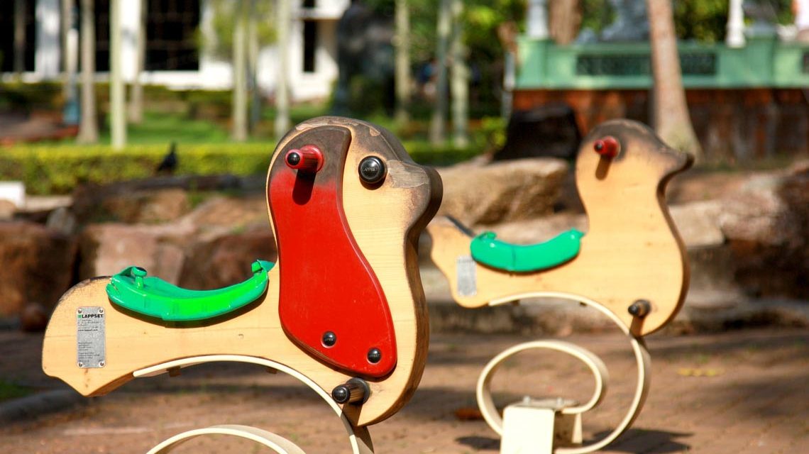 Wipptier auf Kinderspielplatz.