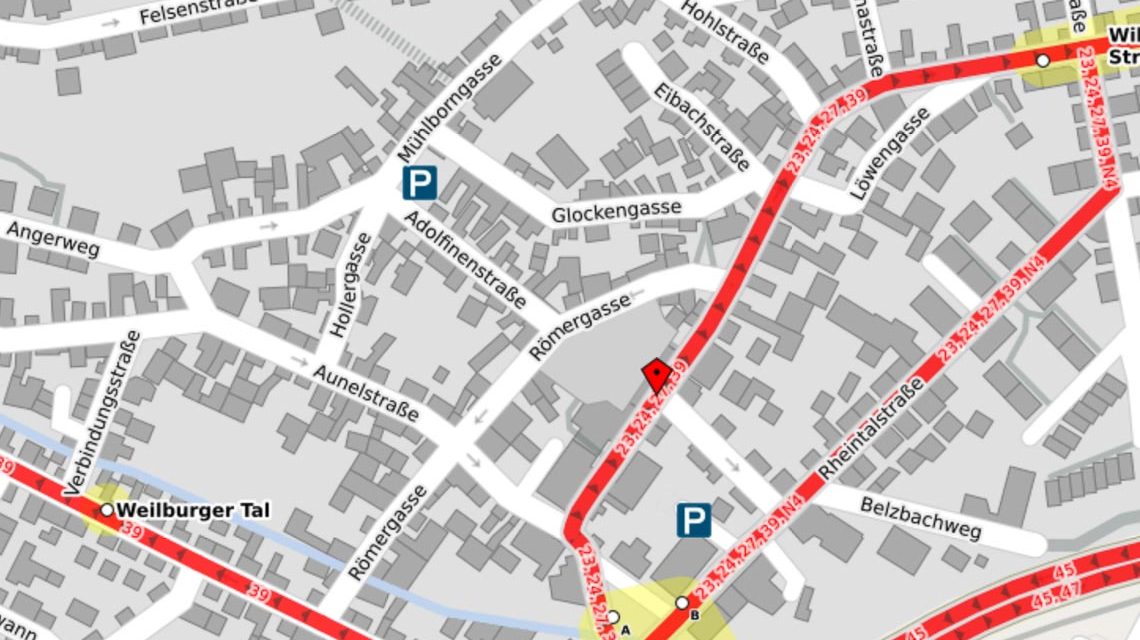 Busumleitungen wegen Vollsperrung der Dörrgasse