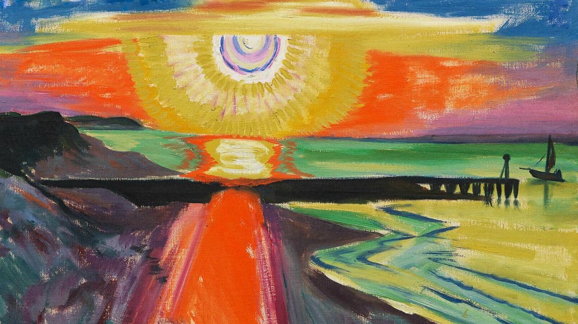 ax Pechstein, Sonnenuntergang an der See (Detail), 1921, Dr. Roman Rubin © 2024 Pechstein – Hamburg/Berlin