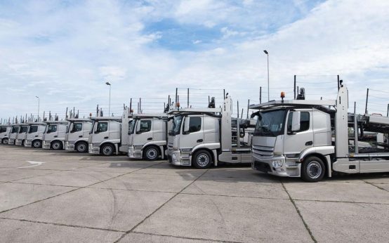 LKW auf Parkplatz, Truckpark-Tour