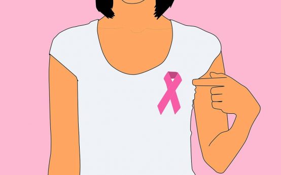 Frauenselbsthilfe FSH, Frau mit pinker Schleife.