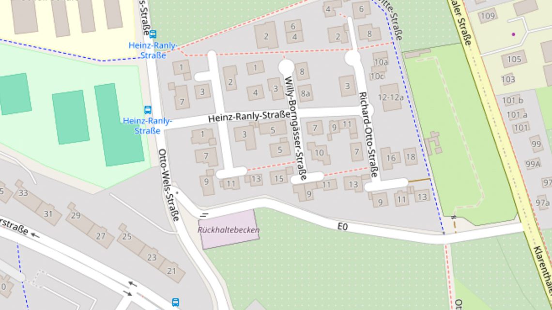 Karte zeigt Richard-Otto-Straße in Klarenthal. Vollsperrung