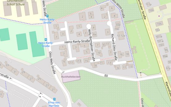 Karte zeigt Richard-Otto-Straße in Klarenthal. Vollsperrung