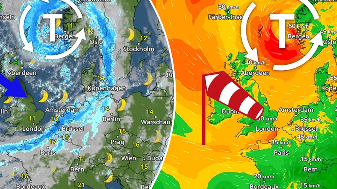 Mit kalter Nordmeerluft beschert uns Tief ZILAN zur Wochenmitte Herbstwetter der ungemütlichen Sorte. Quelle: WetterOnline
