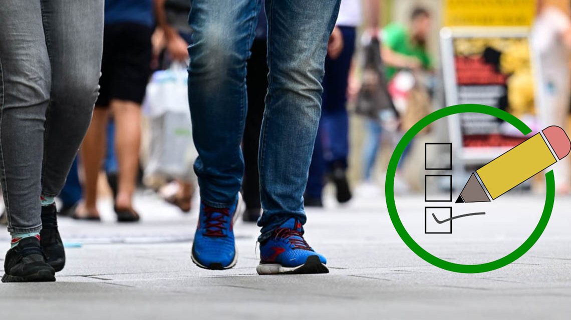 Fußgängerzone, der Einzelhandel wird um seine Meinung gebeten: Umfrage.
