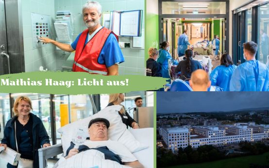 Helios HSK Kliniken, im alten Gebäude geht das Licht aus.