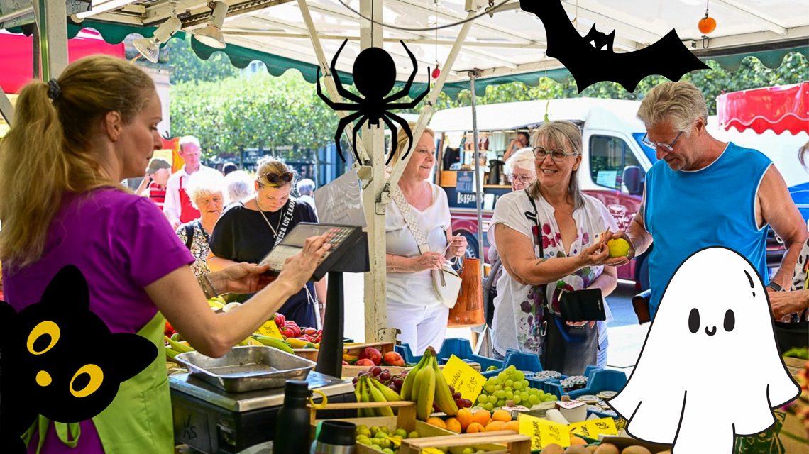 Nachmittags-Wochenmarkt auf dem Luisenplatz