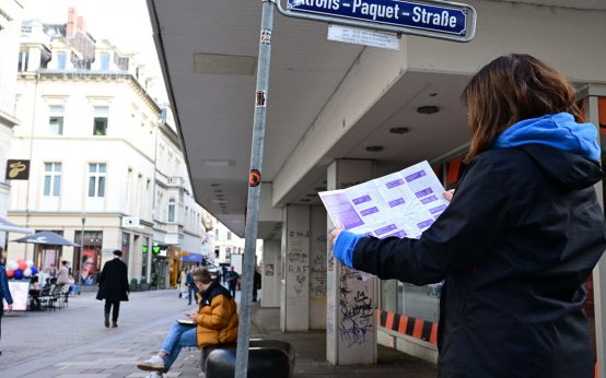 Stadtplan zeigt historische Orte die im Kontext zur Kolonialzeit stehen.