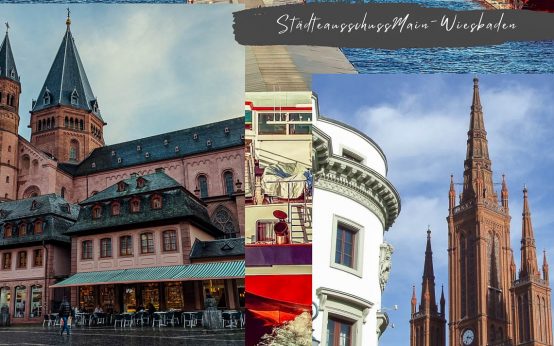 Mainzer Dom, Stadtschloss und Marktkirsche als Symbol für den Städteausschuss.
