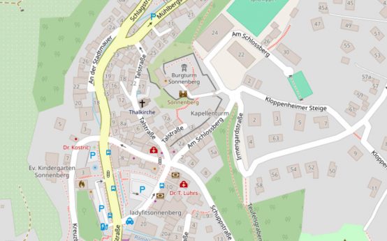 Karte zeigt die Straße An der Stadtmauer