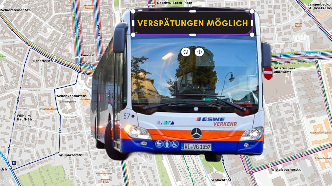 Bus Verspätungen zu erwarten.