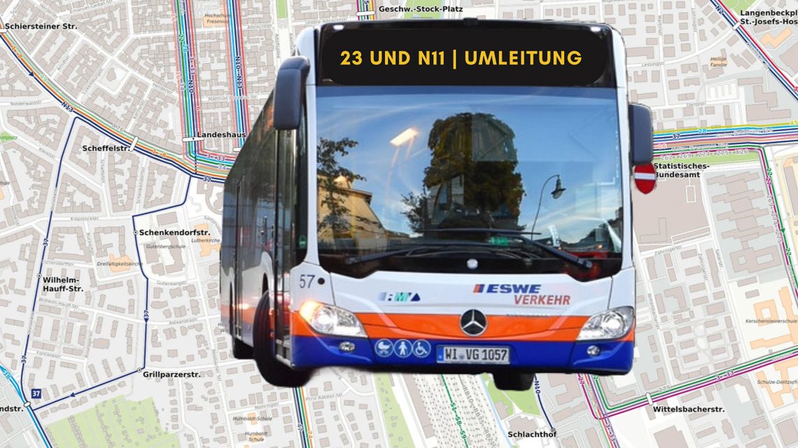 Umleitung der Linien 23 und N11 nach Igstadt.