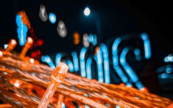 Wihnachtsbeleuchtung im Schiffchen.