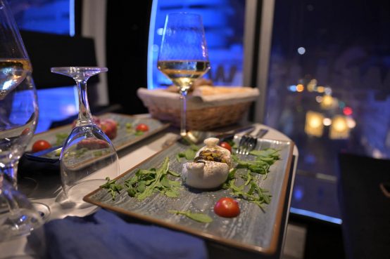 Dinner im Riesenrad, Vier Gang Menü, die Vorspeise